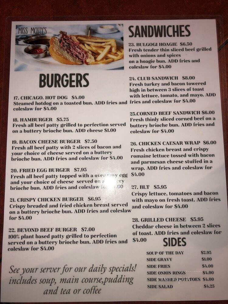 Miss Molly's Breakfast Club - Ottawa, ON menu_pic