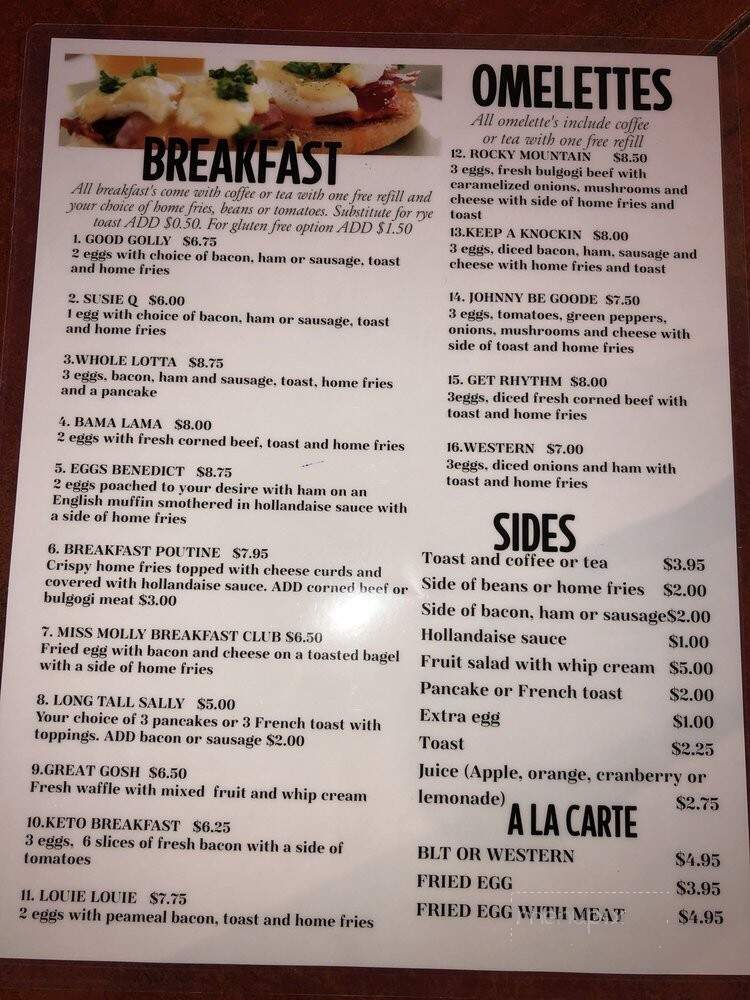 Miss Molly's Breakfast Club - Ottawa, ON menu_pic