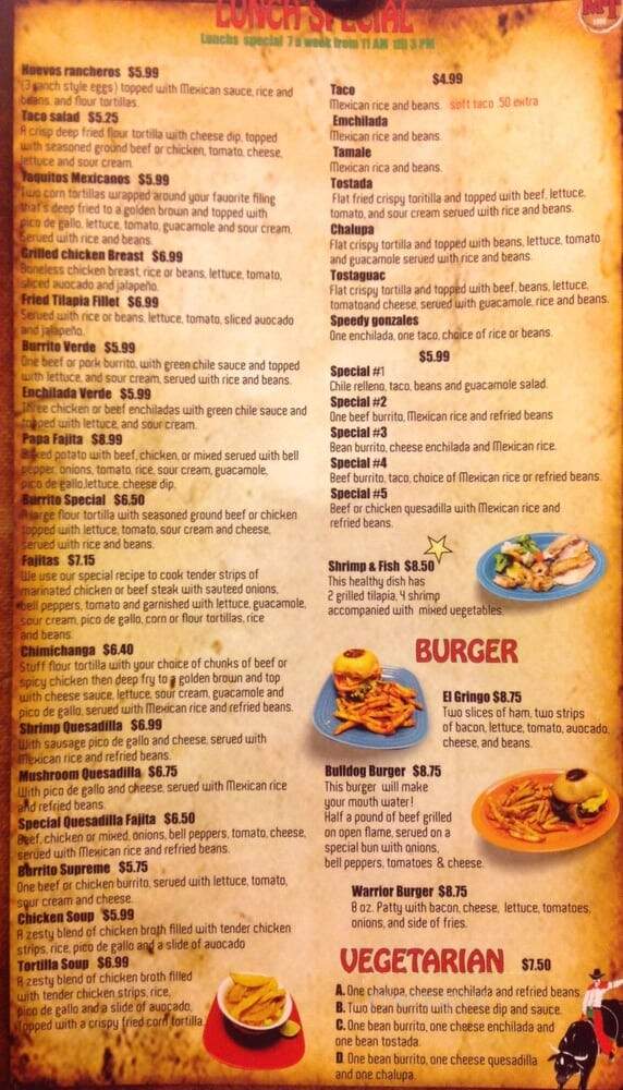 Mi Toro - Corinth, MS menu_pic