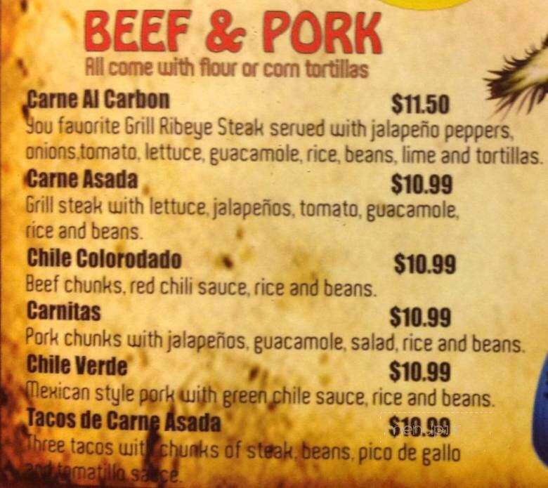 Mi Toro - Corinth, MS menu_pic