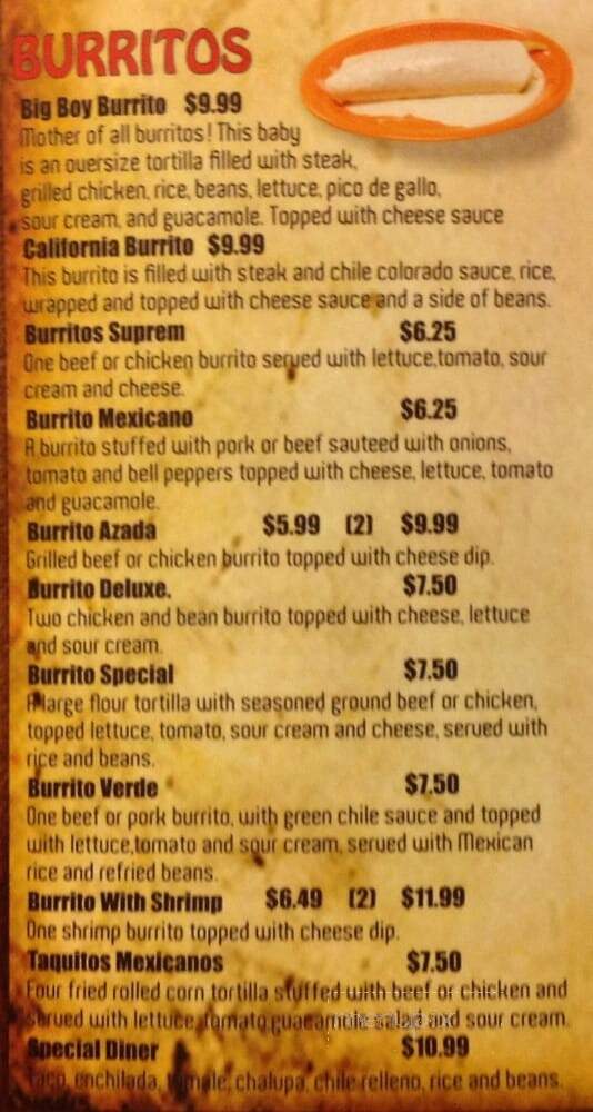 Mi Toro - Corinth, MS menu_pic