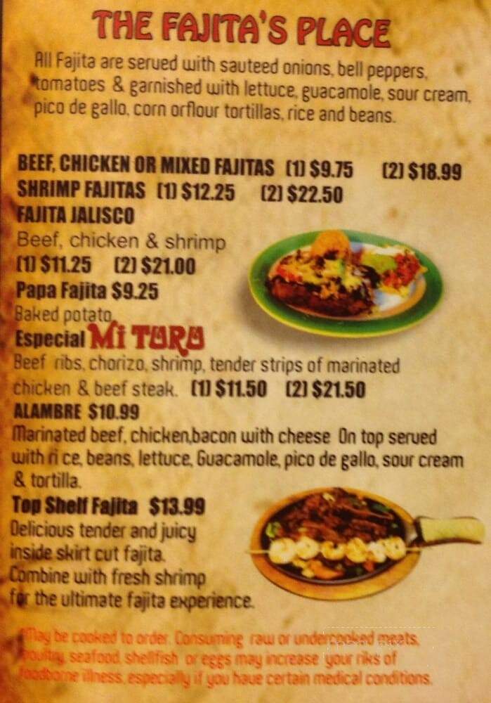 Mi Toro - Corinth, MS menu_pic