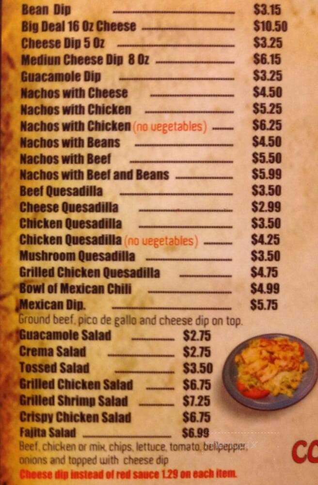 Mi Toro - Corinth, MS menu_pic
