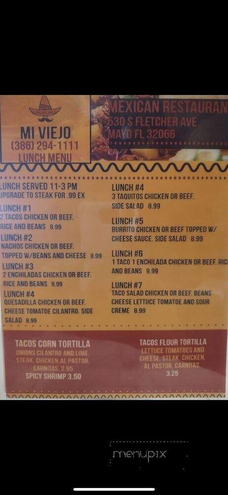 Mi Viejo - Mayo, FL menu_pic