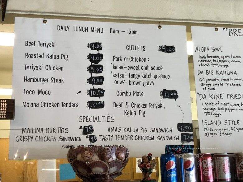 Moana's Island Kitchen - Lapwai, ID menu_pic