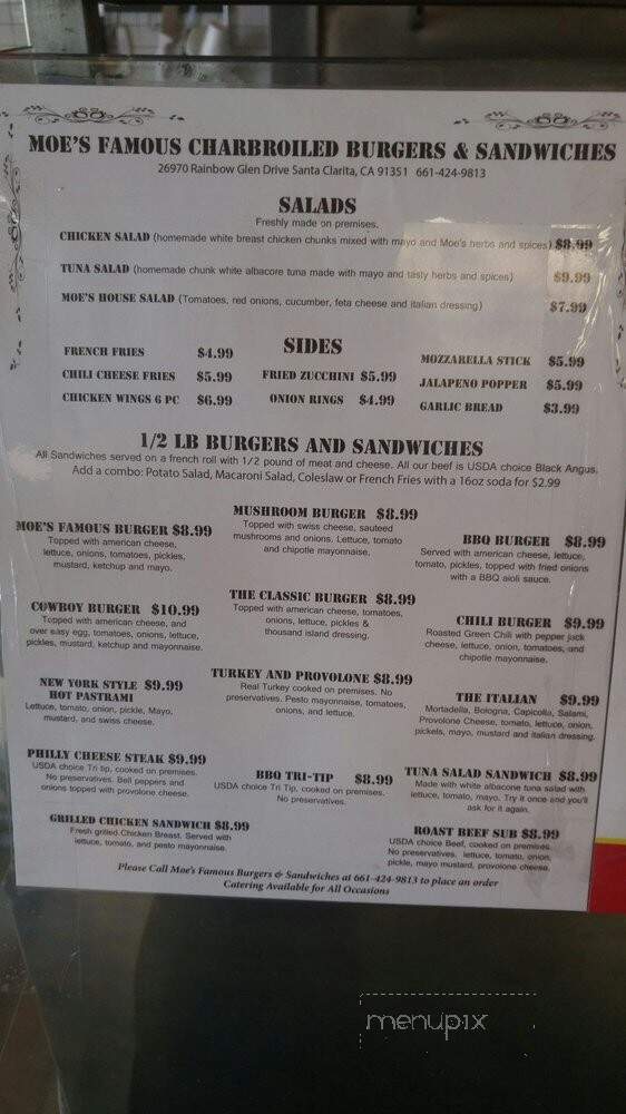 Moe's Famous Charbroiled Burgers & Sandwiches - Santa Clarita, CA menu_pic
