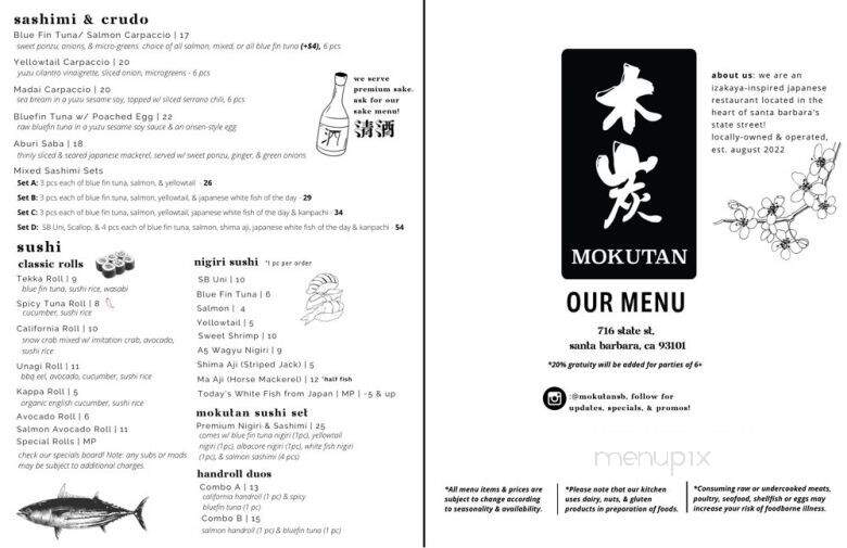 Mokutan - Santa Barbara, CA menu_pic