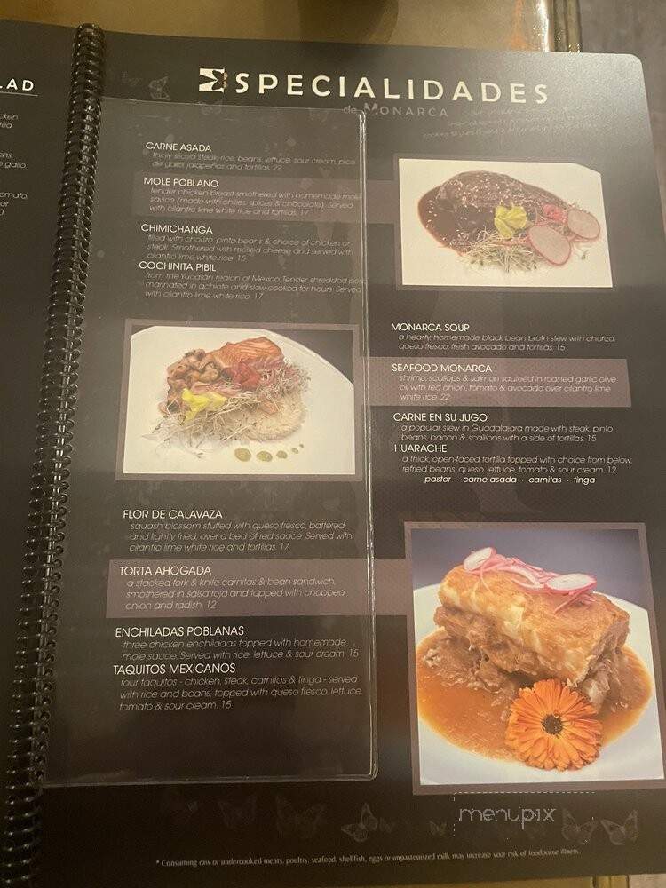 Monarca Cantina - Medina, OH menu_pic
