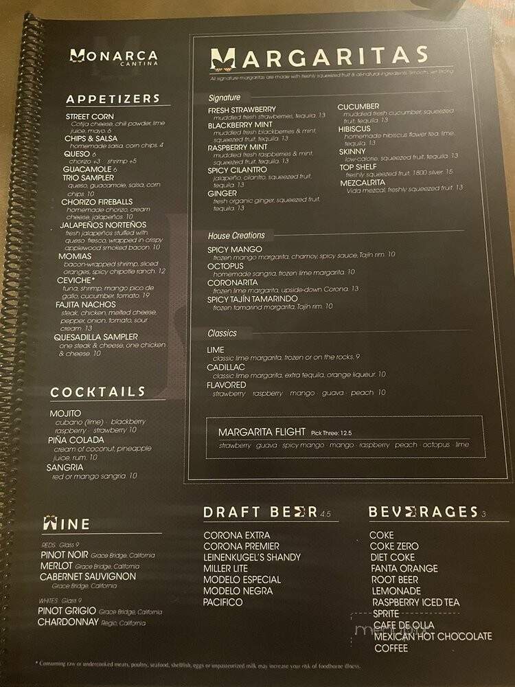 Monarca Cantina - Medina, OH menu_pic