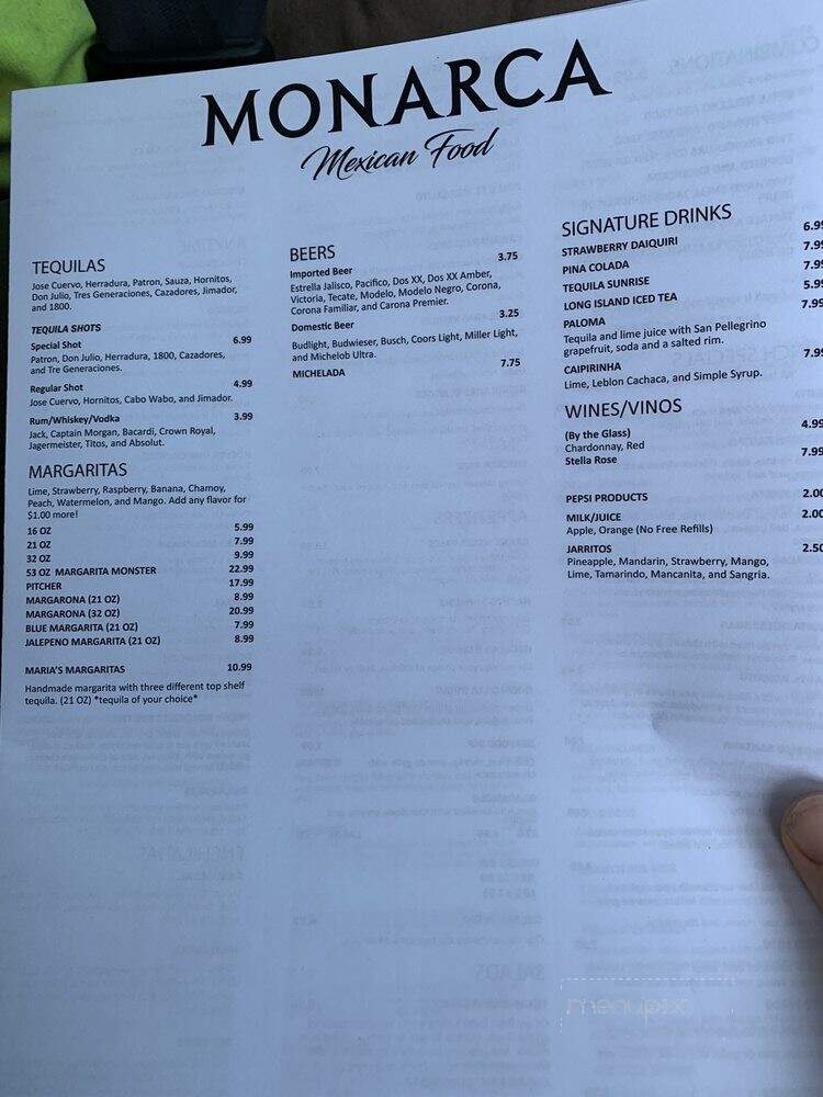 Monarca Mexican Food - Knoxville, IA menu_pic