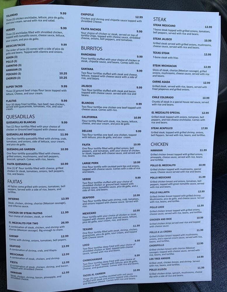 Monarca Mexican Food - Knoxville, IA menu_pic
