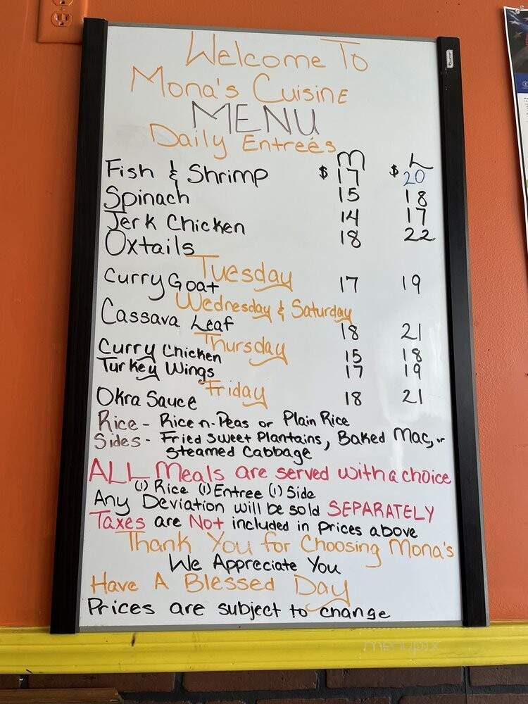 Monas Cuisine - Staten Island, NY menu_pic