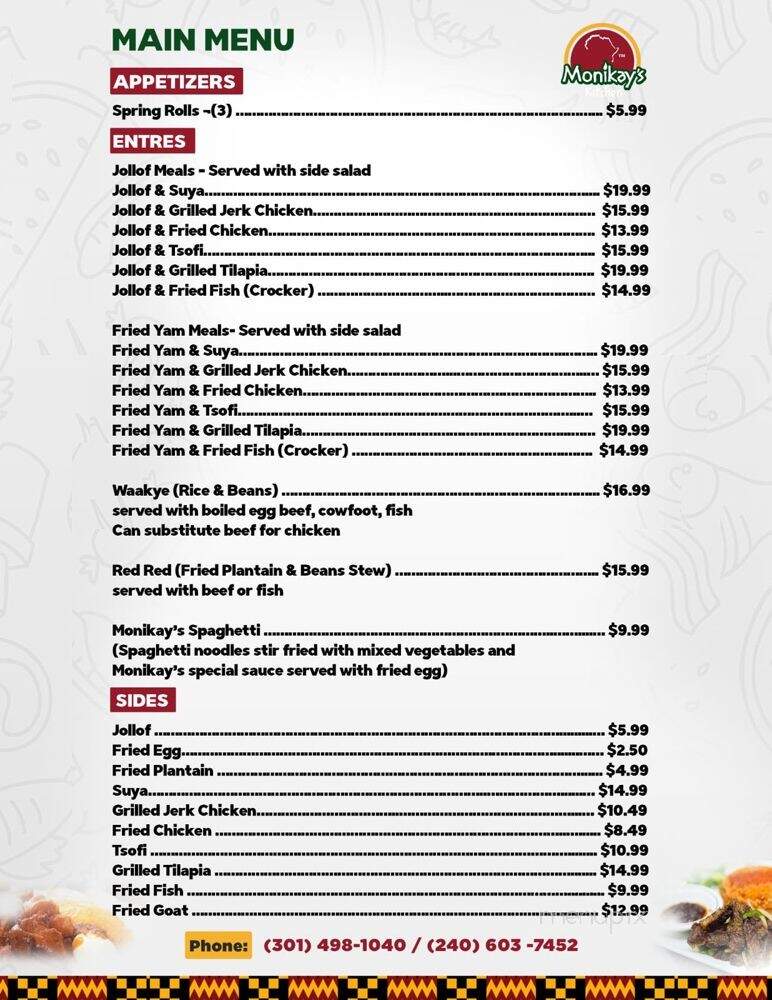 Monikay's Kitchen - Laurel, MD menu_pic