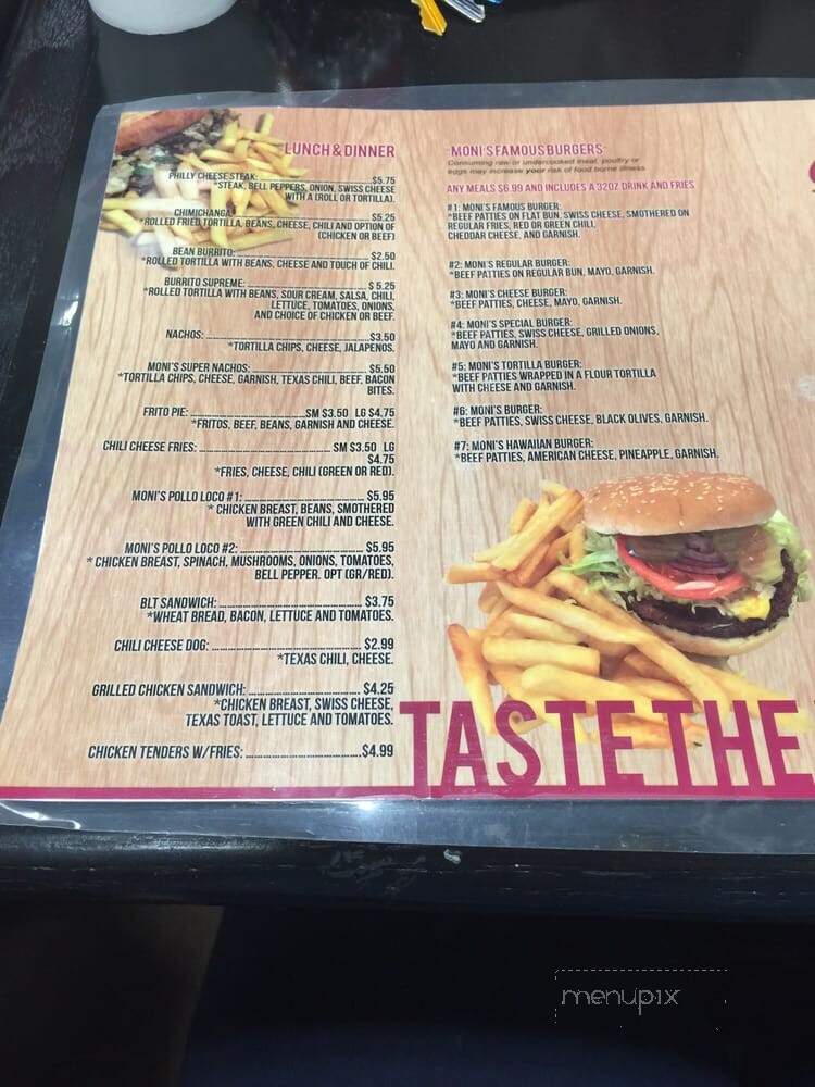 Moni's Place - Albuquerque, NM menu_pic