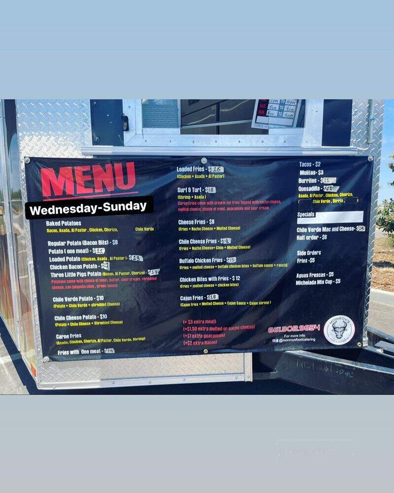 Monroy's Food and Catering - Bakersfield, CA menu_pic