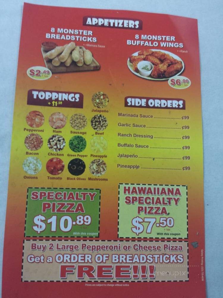 Monster Burger - Los Angeles, CA menu_pic
