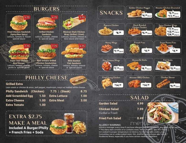 Monster Chicken - Stony Brook, NY menu_pic