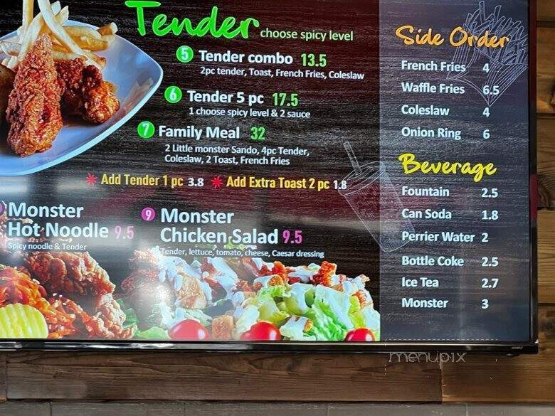 Monster Hot Chicken - La Habra, CA menu_pic