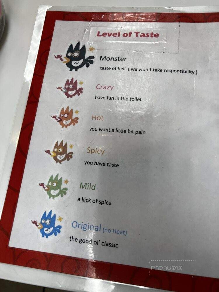 Monster Hot Chicken - La Habra, CA menu_pic