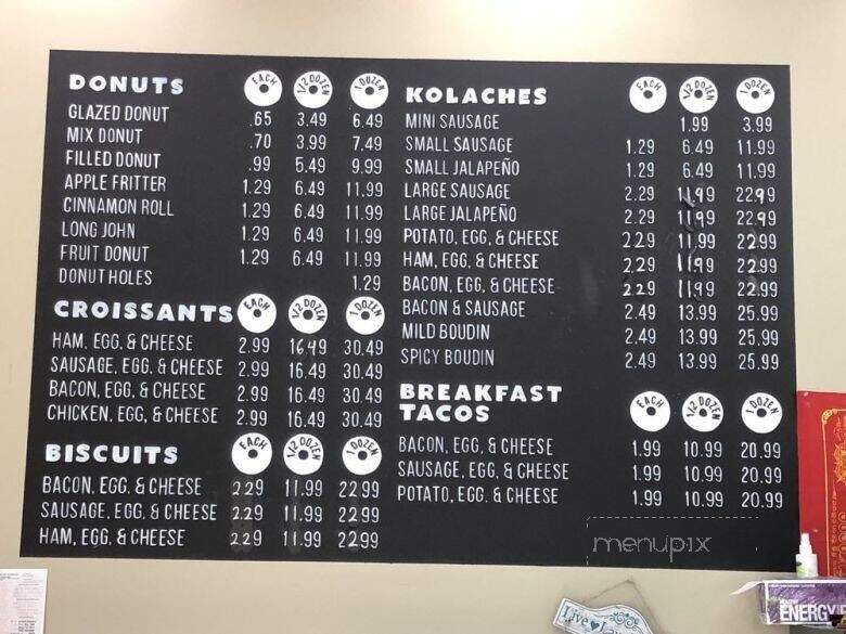 Morning Donut Cafe - Houston, TX menu_pic