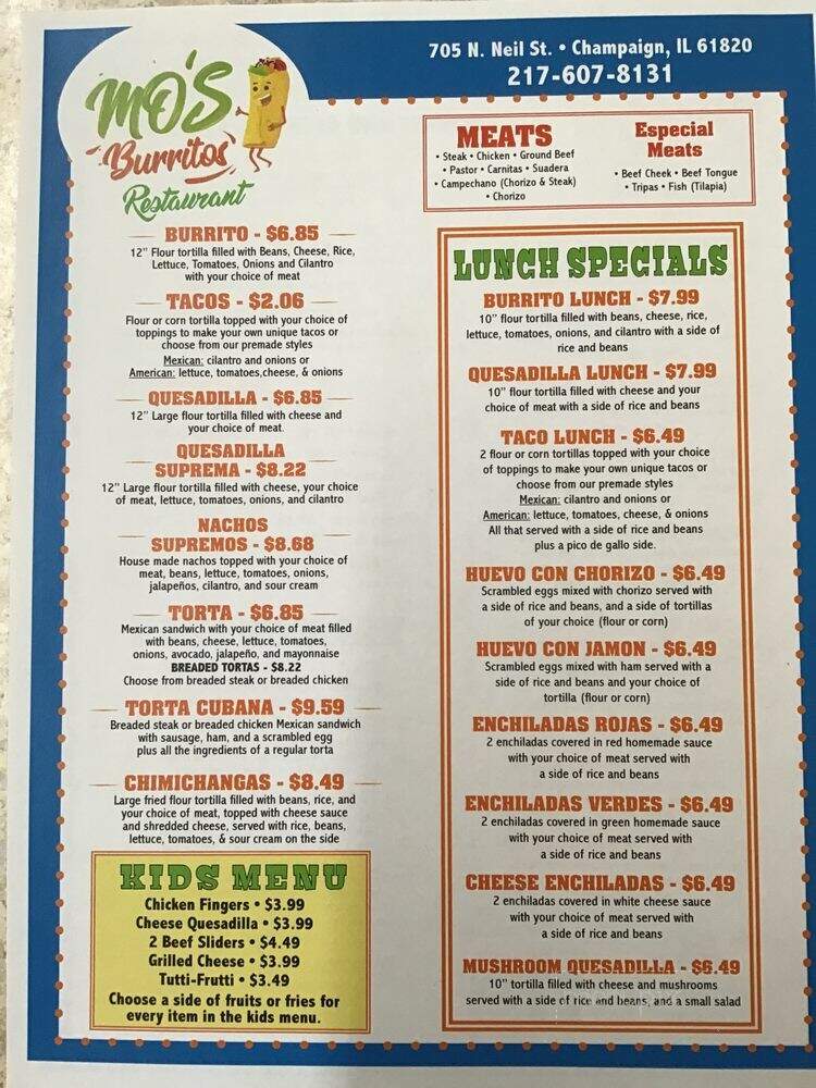 Mo's Burritos Restaurant - Champaign, IL