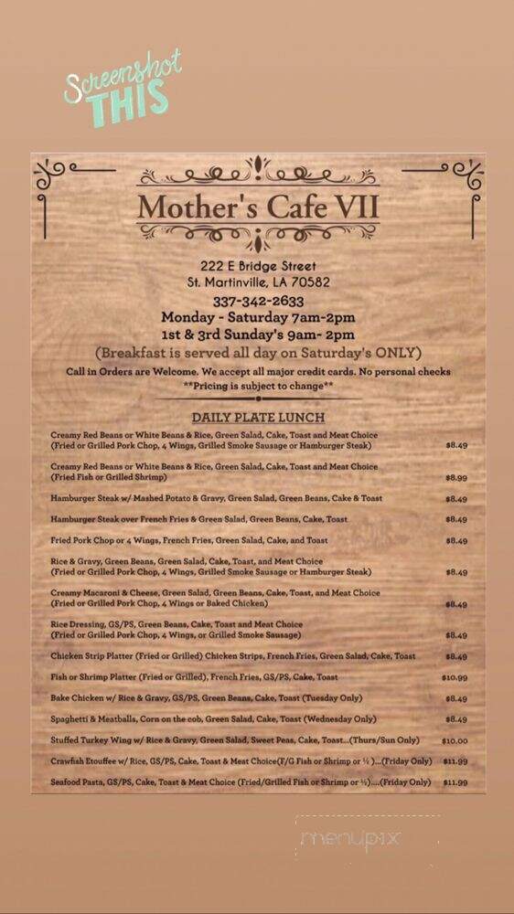 Mother's Cafe' VII - Saint Martinville, LA