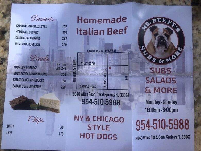 Mr. Beefy Subs - Coral Springs, FL menu_pic