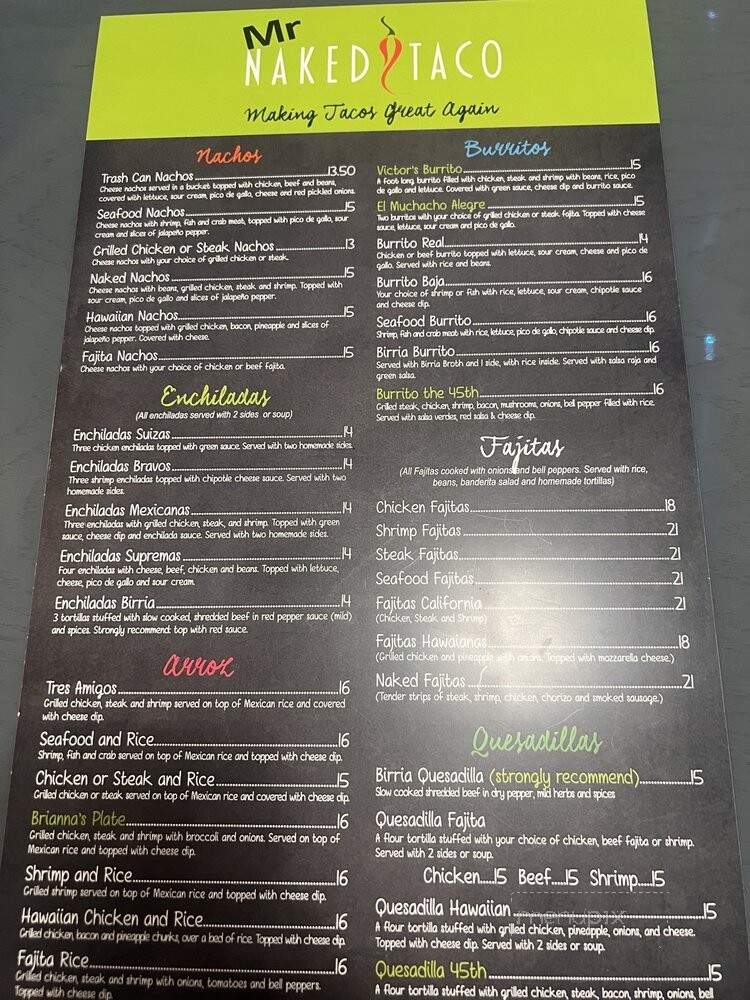 Mr Naked Taco - Huntsville, AL menu_pic