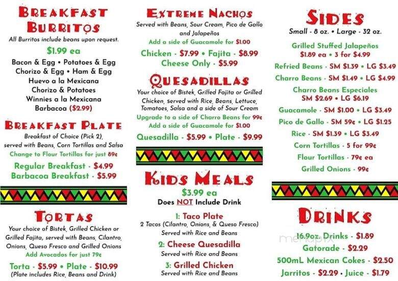 Mr. Ruiz Mexican Grill - Denison, TX menu_pic