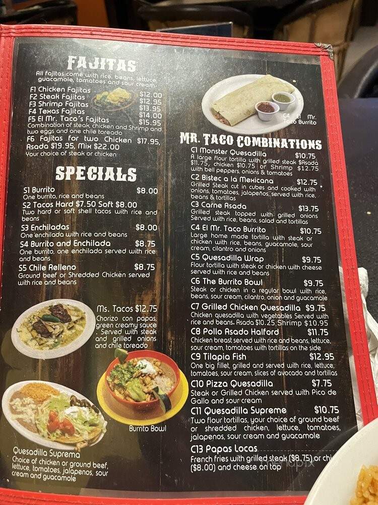 Mr Taco's - Jemison, AL menu_pic