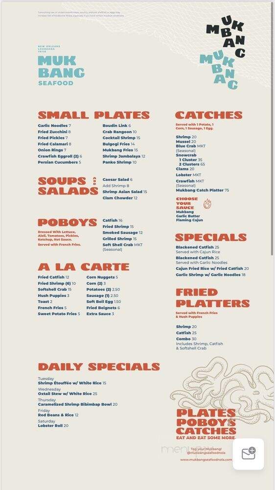Mukbang Seafood - New Orleans, LA menu_pic