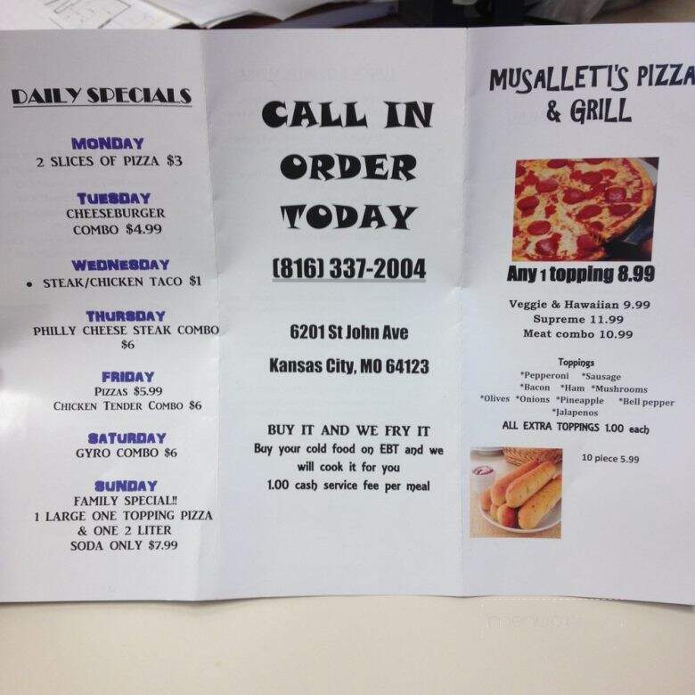 Musaletti's Hot Grill - Kansas City, MO menu_pic