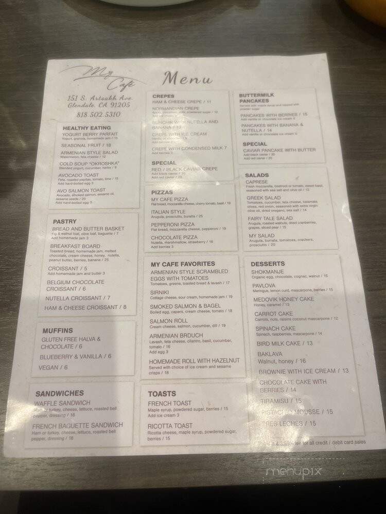 My Cafe - Glendale, CA menu_pic