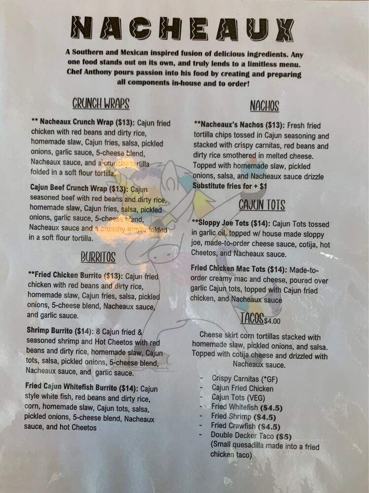 Nacheaux - Portland, OR menu_pic