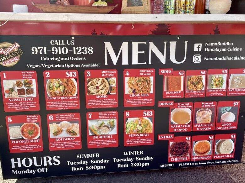 Namo Buddha Himalayan Cuisine - Troutdale, OR menu_pic
