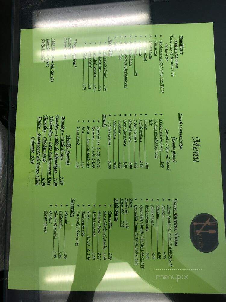 Nana's Kitchen - Imperial, CA menu_pic