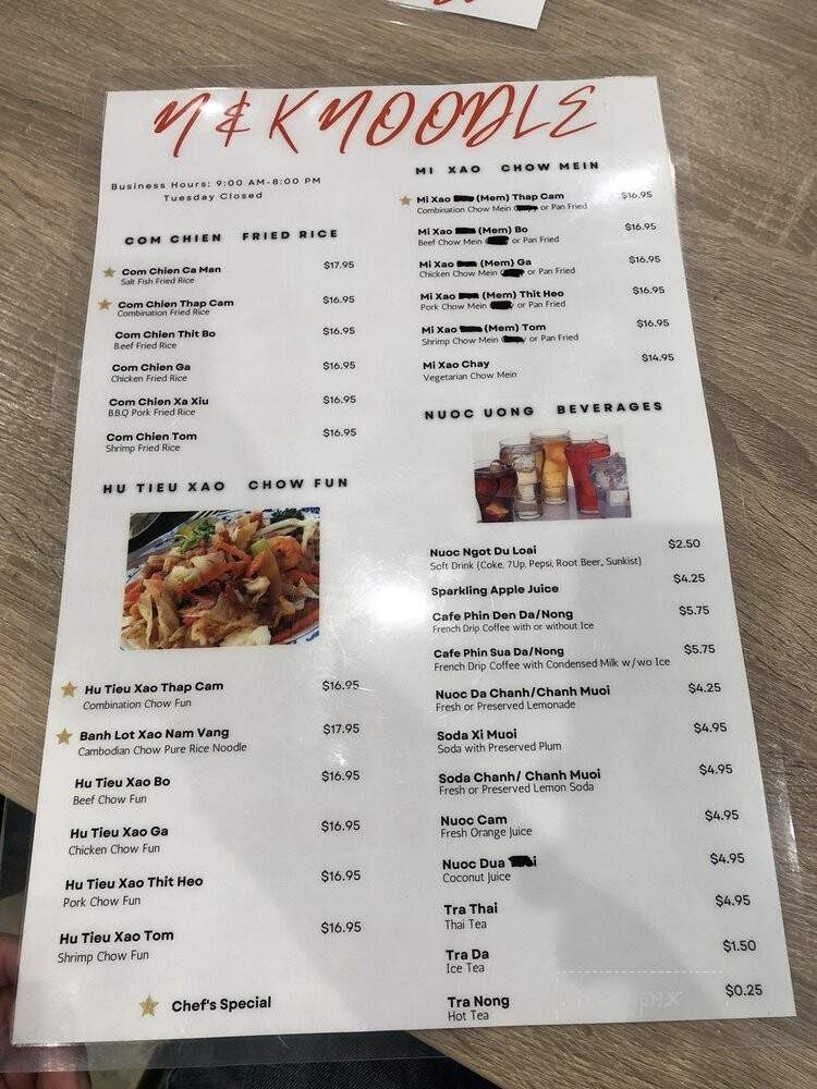 N & K Noodle - San Jose, CA menu_pic
