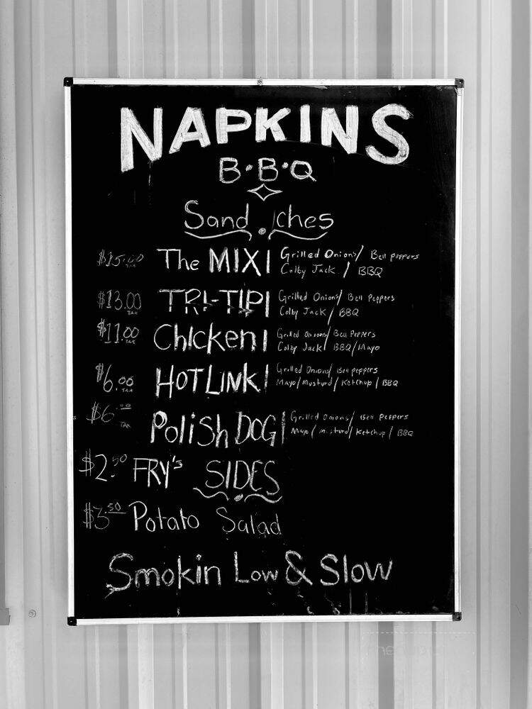 Napkins BBQ - Traver, CA menu_pic