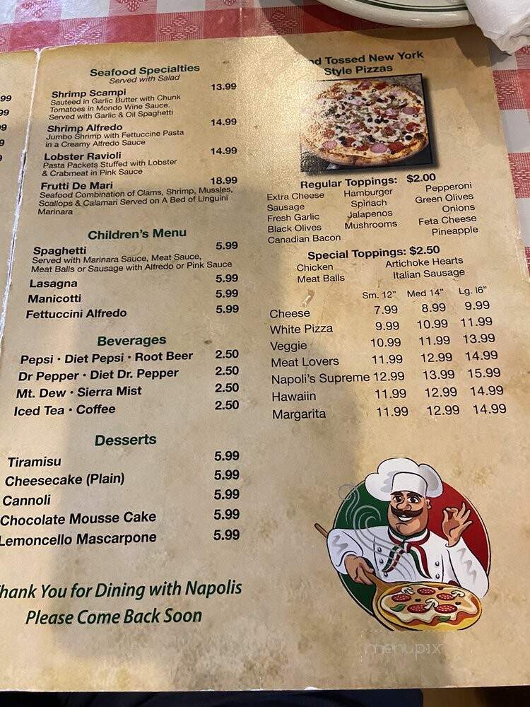 Napoli's Italian Bistro - Okmulgee, OK menu_pic