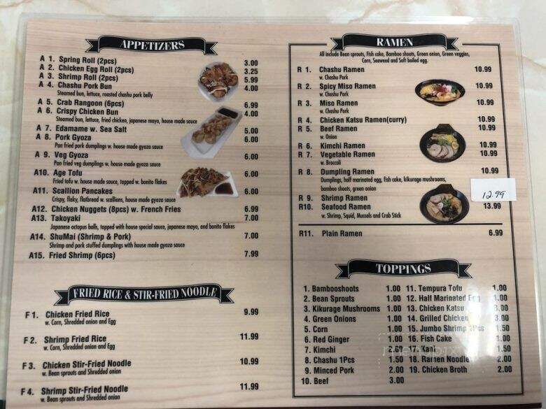 Naruto Ramen - Killeen, TX menu_pic
