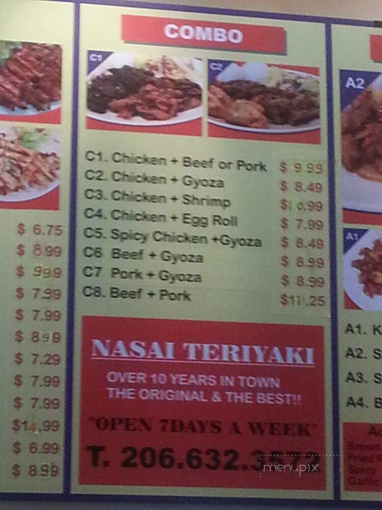 Nasai Teriyaki On The Ave - Seattle, WA menu_pic