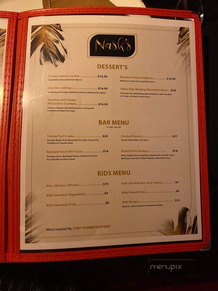 Nash's Steakhouse Restaurant - Visalia, CA menu_pic