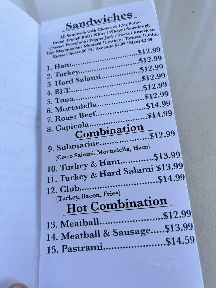 Navarro's Italian Deli - Richmond, CA menu_pic