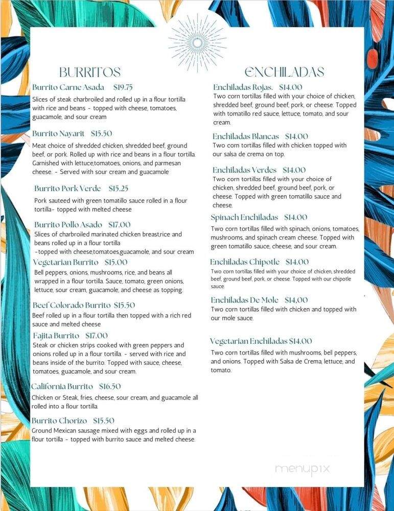 Nayarit Mexican Restaurant - Pullman, WA menu_pic
