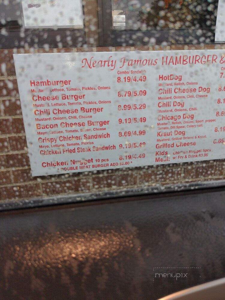 Nearly Famous Burgers and Hot Dogs - Arlington, TX menu_pic