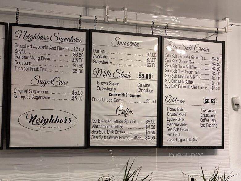 Neighbors Tea and Dessert House - Rowland Heights, CA menu_pic