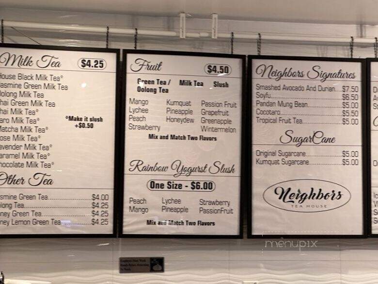 Neighbors Tea and Dessert House - Rowland Heights, CA menu_pic