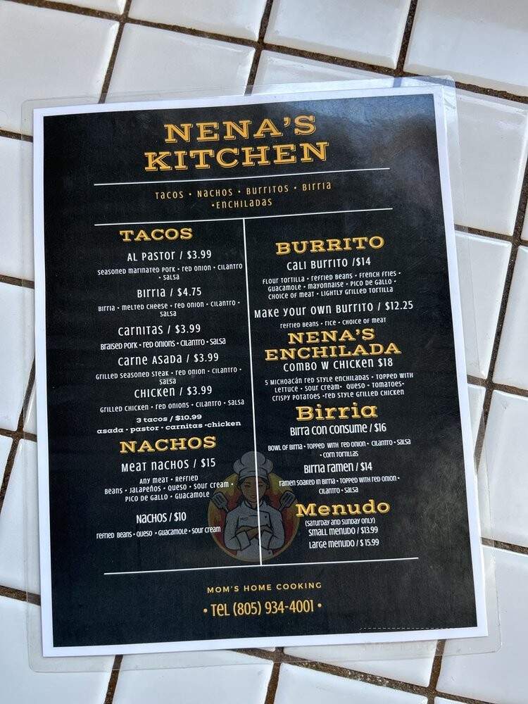 Nena's Kitchen - Santa Maria, CA menu_pic