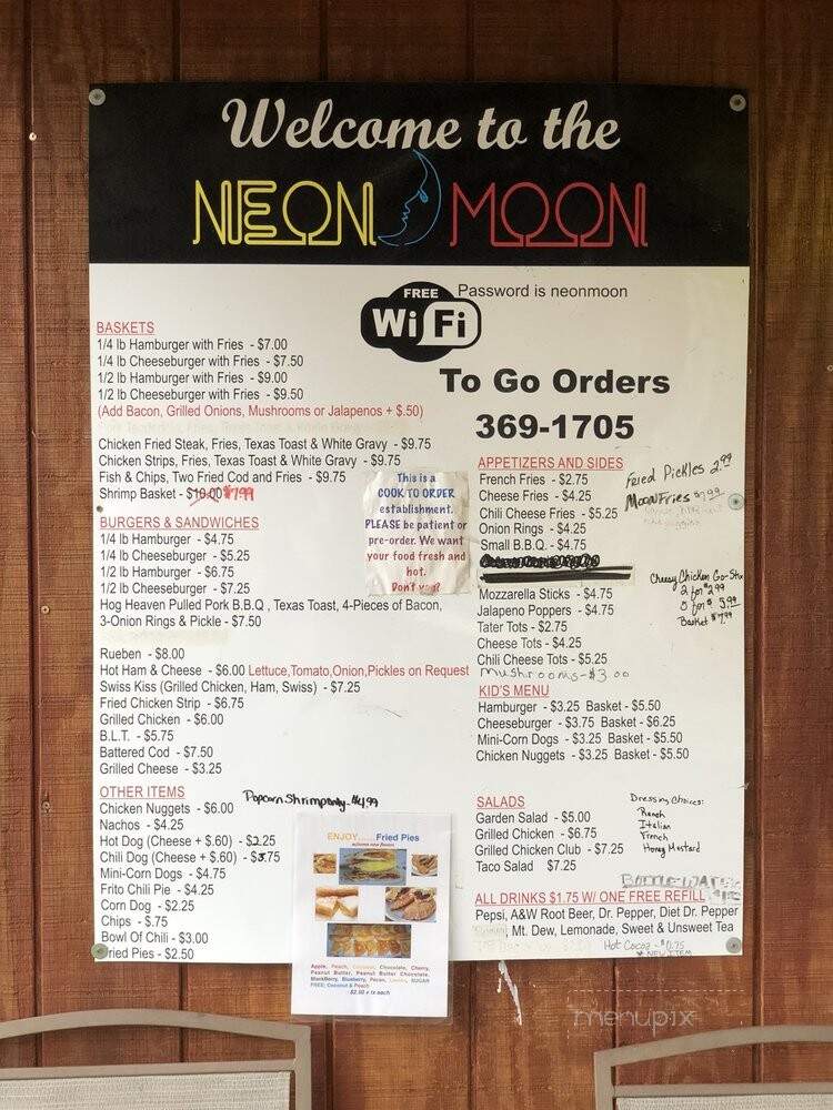 Neon Moon - Mountainburg, AR menu_pic