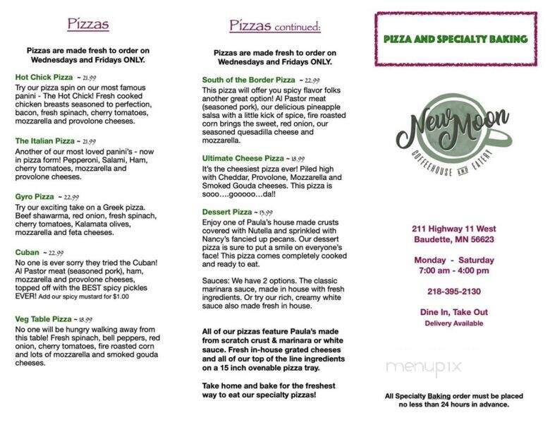New Moon Coffeehouse and Eatery - Baudette, MN menu_pic
